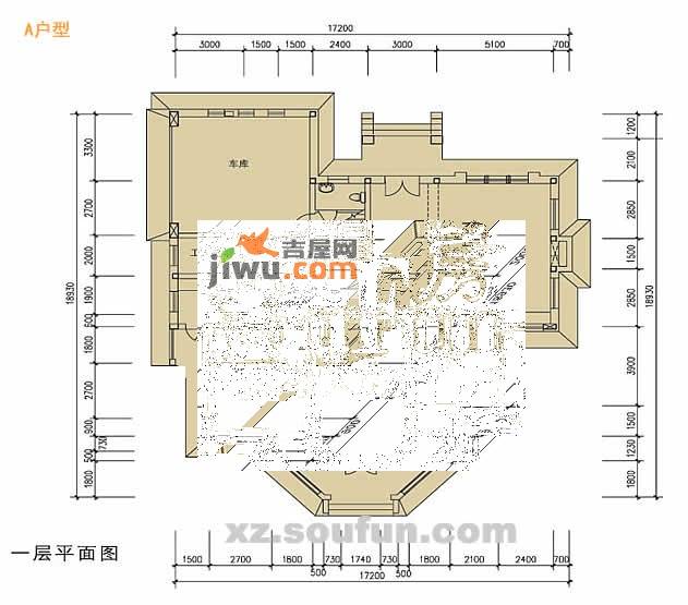 太阳花园3室2厅2卫户型图