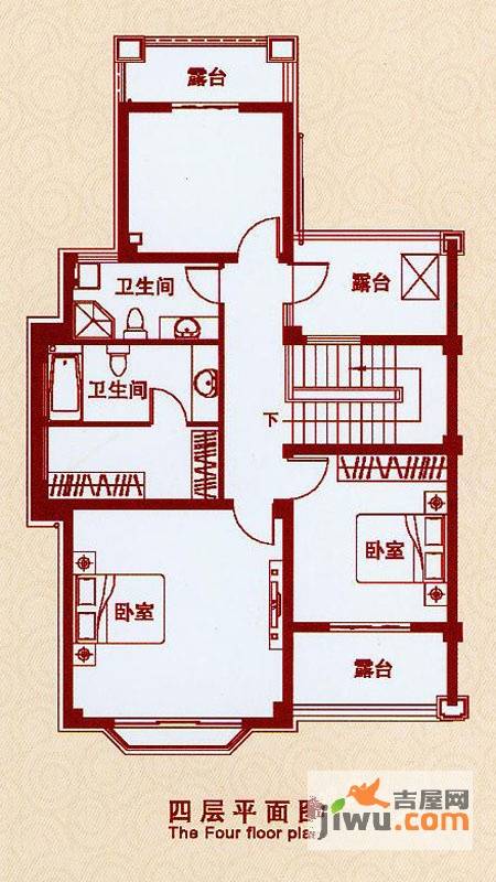 天虹世纪城4室2厅3卫195㎡户型图