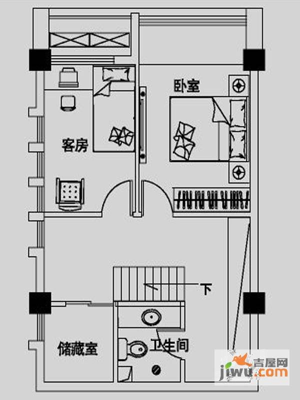 欣欣家园2室1厅1卫41㎡户型图