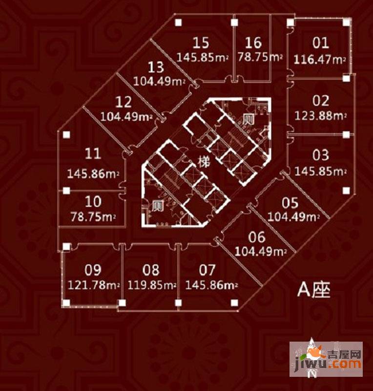 绿地赢海1室1厅1卫78.8㎡户型图