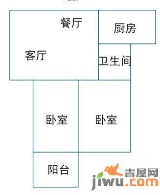 奥运城2室2厅1卫95㎡户型图