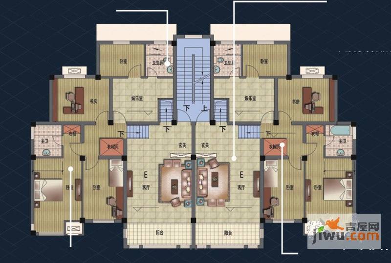 天赐家园5室1厅2卫169㎡户型图