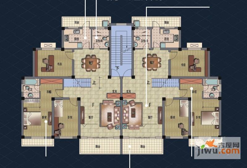 天赐家园3室2厅2卫169㎡户型图