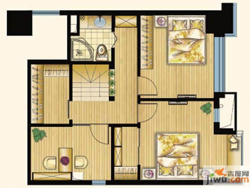 新城名苑2室2厅2卫80㎡户型图