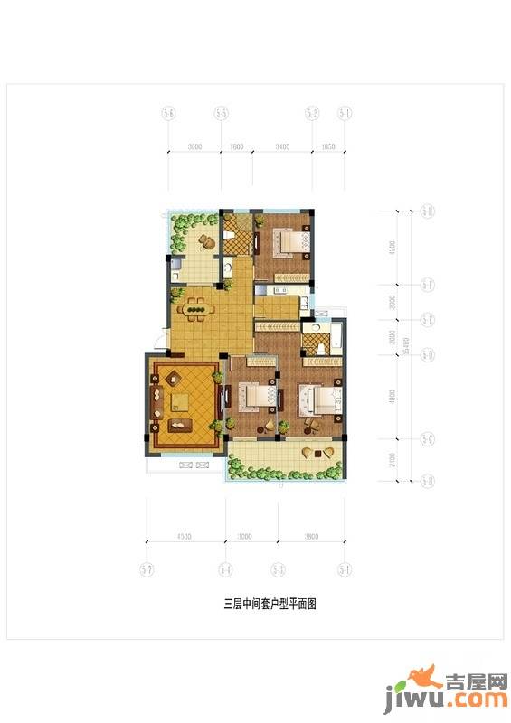 布利杰城南公馆3室2厅1卫户型图