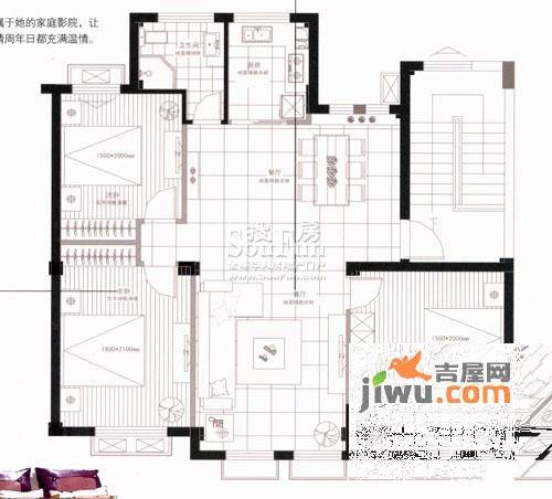 奥林803室0厅1卫111㎡户型图