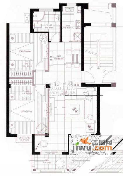 奥林800室0厅1卫86㎡户型图