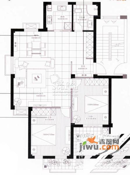 奥林800室0厅1卫95㎡户型图