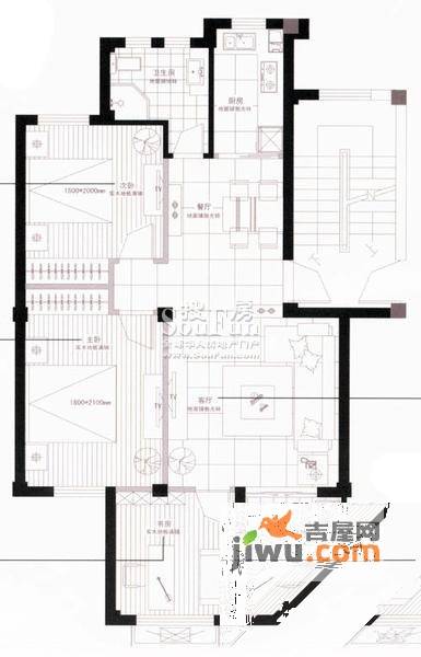 奥林803室0厅1卫90㎡户型图