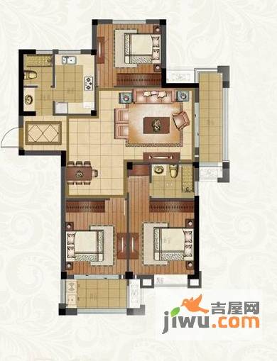 天伦名苑3室2厅2卫138㎡户型图