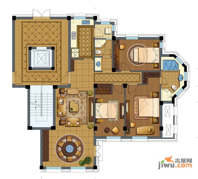 维科拉菲庄园3室2厅2卫150㎡户型图