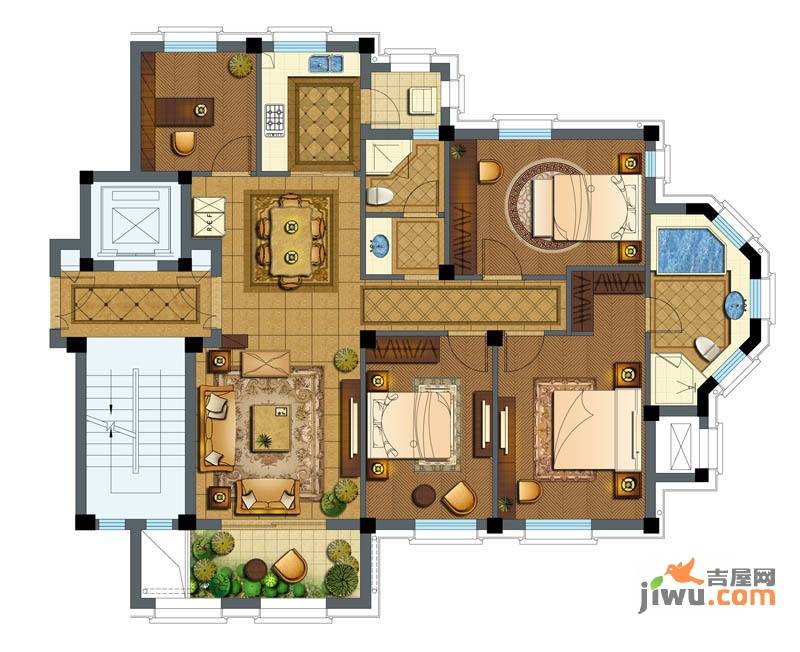 维科拉菲庄园4室2厅2卫138㎡户型图