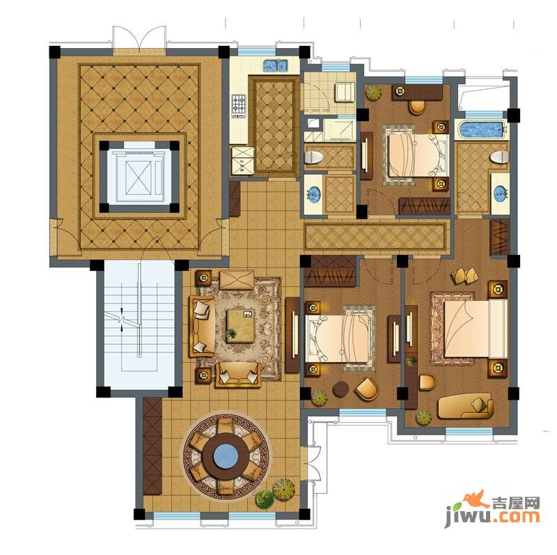 维科拉菲庄园3室2厅2卫145㎡户型图