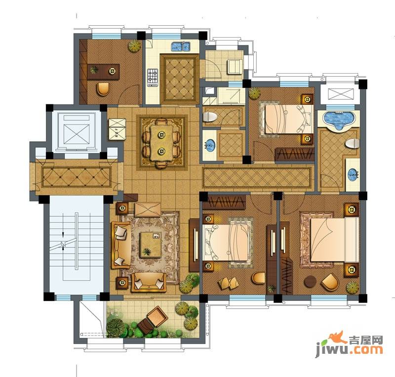 维科拉菲庄园4室2厅2卫127㎡户型图