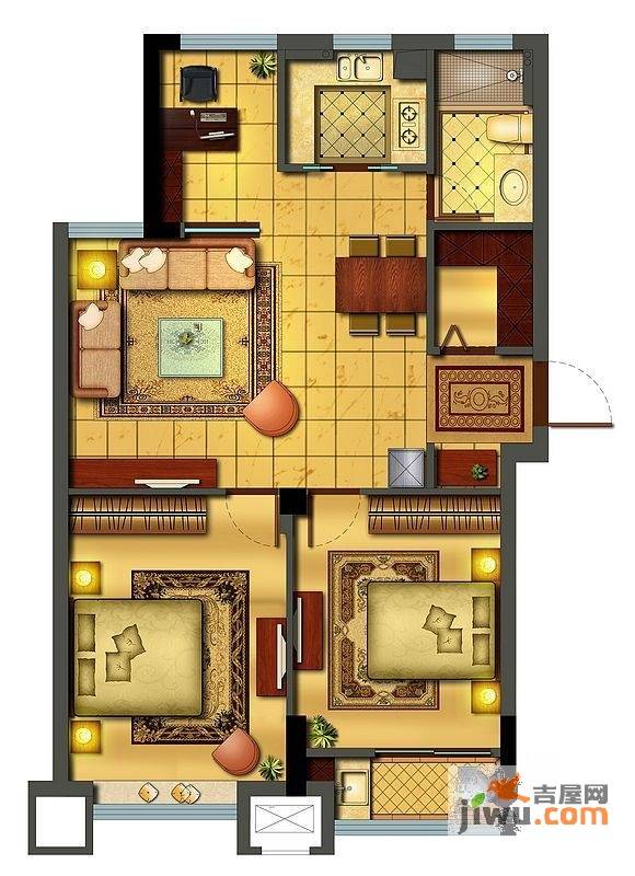 BEST钱湖公馆3室2厅1卫109㎡户型图