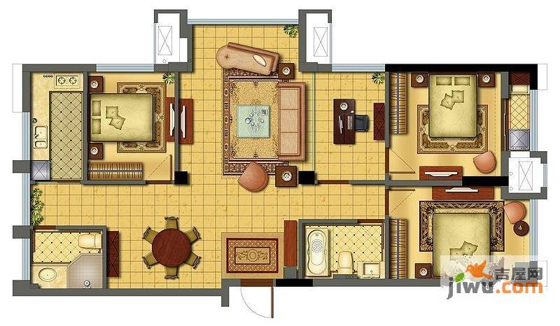 BEST钱湖公馆4室2厅2卫146㎡户型图