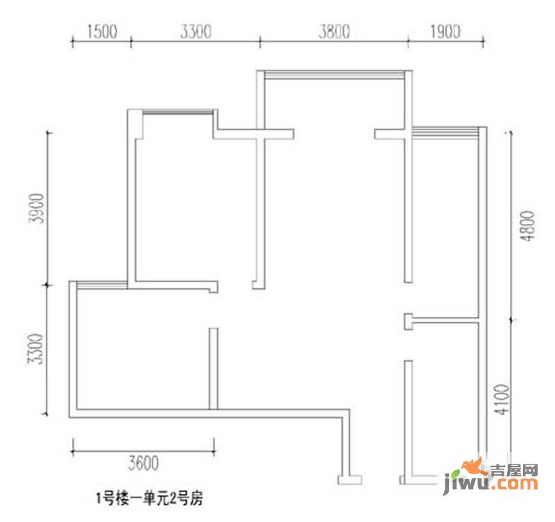 旭景兴园2室2厅1卫100.8㎡户型图