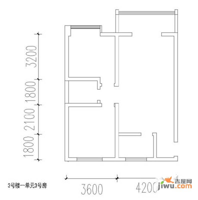 旭景兴园2室2厅1卫93.3㎡户型图