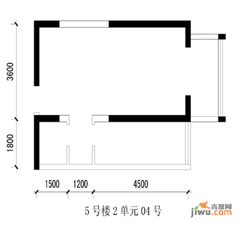 旭景兴园1室1厅1卫52.6㎡户型图