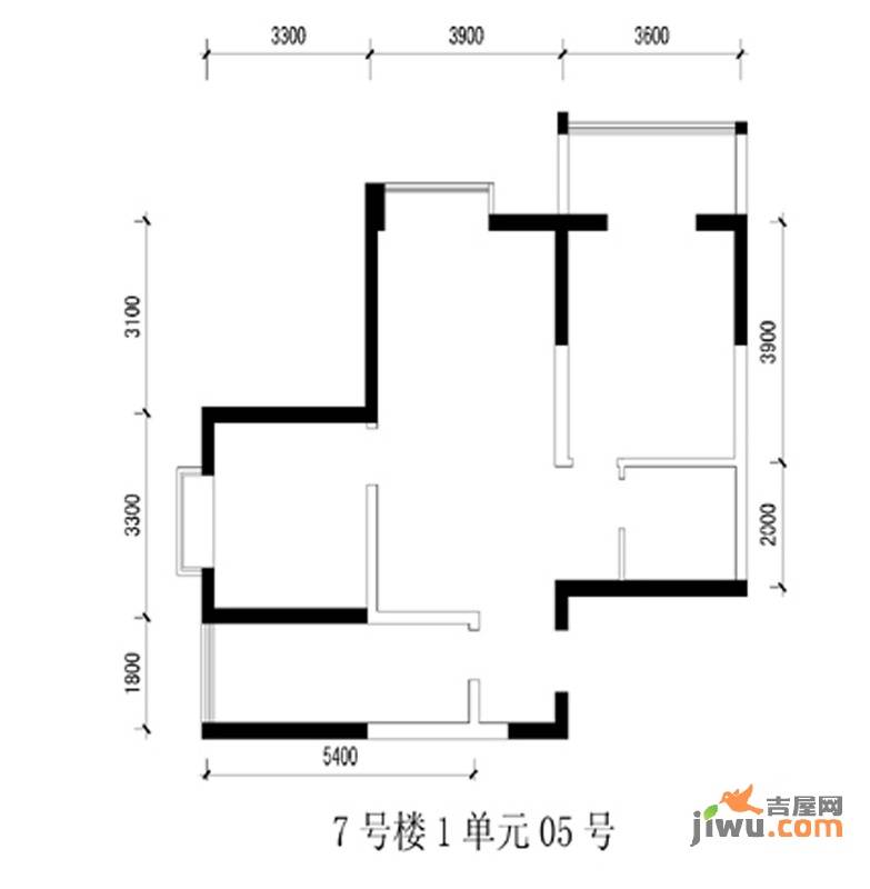 旭景兴园2室2厅1卫92.9㎡户型图