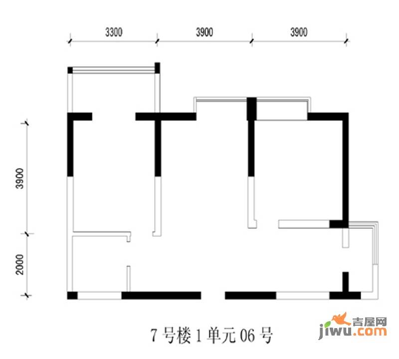 旭景兴园2室2厅1卫92.9㎡户型图