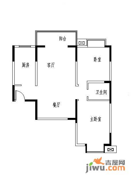 汇鑫花园2室2厅1卫101.4㎡户型图