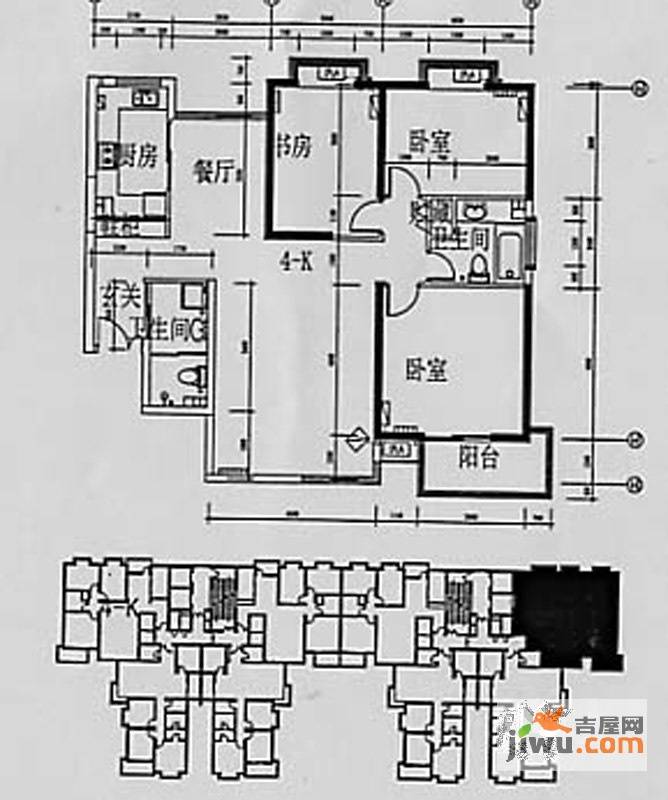 曲江澜山3室2厅2卫119.8㎡户型图