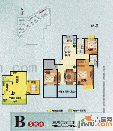 高新枫林华府3室2厅2卫200㎡户型图