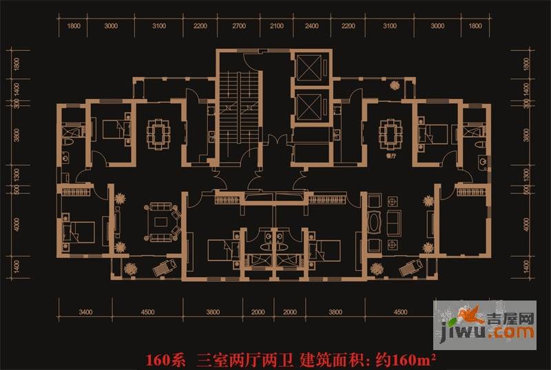 保亿风景御园3室2厅2卫135㎡户型图