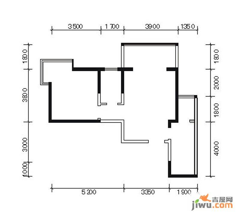 太和公园人家1室2厅1卫70.7㎡户型图