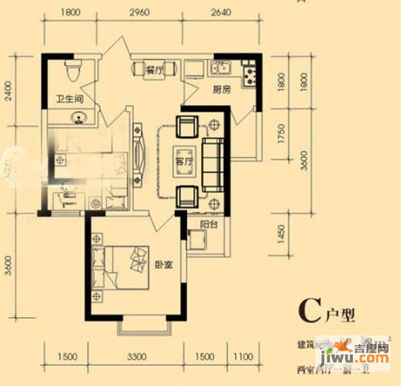 梧桐坊2室2厅1卫68.1㎡户型图