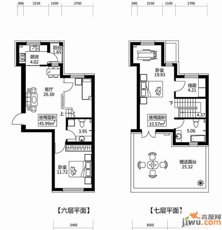 深蓝杰座3室1厅2卫79㎡户型图