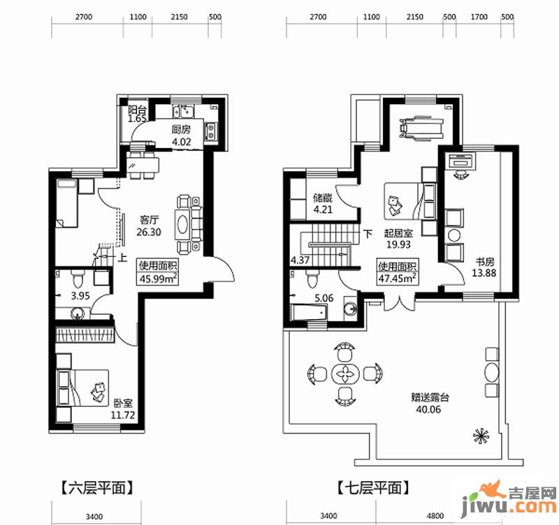 深蓝杰座4室1厅2卫93㎡户型图