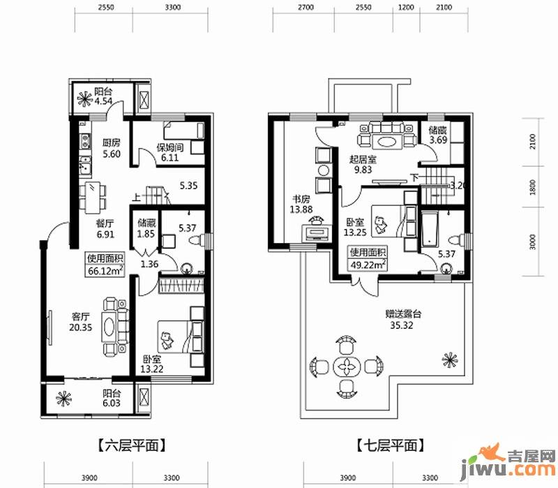 深蓝杰座4室3厅2卫115㎡户型图