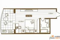 嵩山国际1室0厅1卫34.7㎡户型图