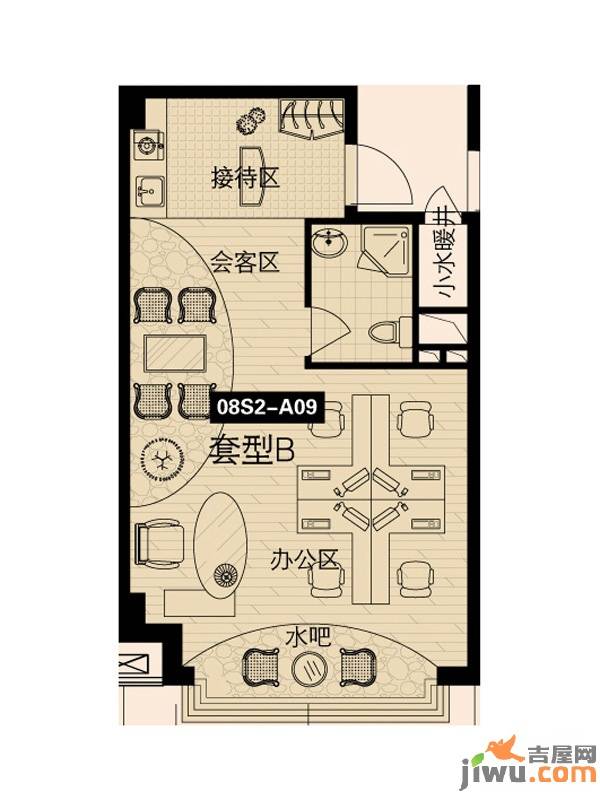 南极国际维也纳花0室1厅1卫46.1㎡户型图