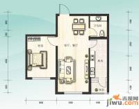 水木兰亭1室2厅1卫60.1㎡户型图