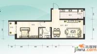 水木兰亭1室2厅1卫67.8㎡户型图