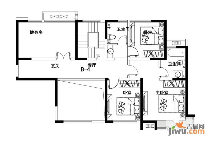 美景菩提3室1厅2卫户型图