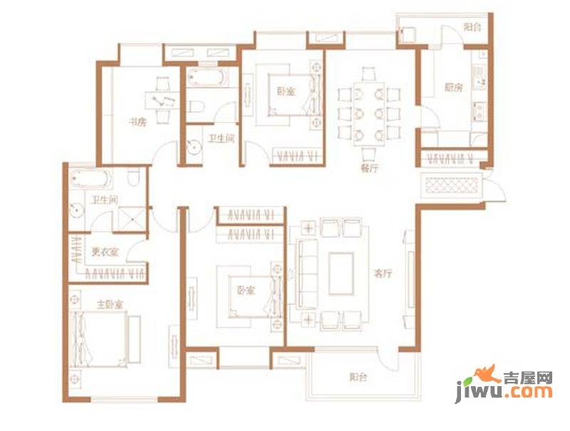 正弘蓝堡湾4室2厅2卫200㎡户型图