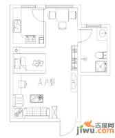 田园新城1室1厅1卫45㎡户型图