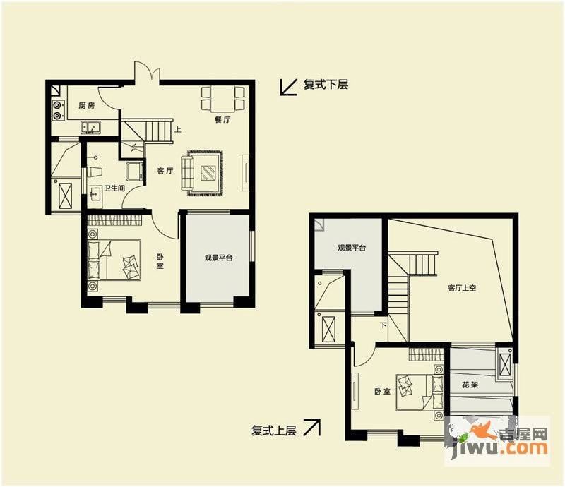 建业壹号城邦2室2厅1卫85㎡户型图