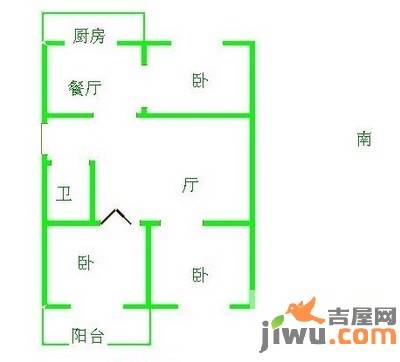 建业壹号城邦2室2厅2卫86㎡户型图