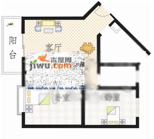 新核心睿智楠园2室2厅1卫87.4㎡户型图