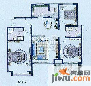 威尼斯水城三期3室2厅2卫122.8㎡户型图