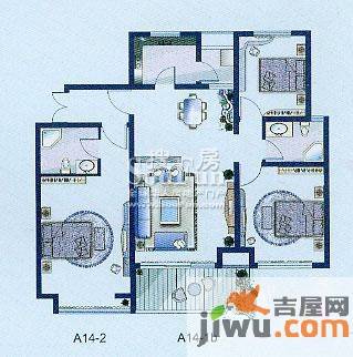 威尼斯水城三期3室2厅2卫122.8㎡户型图