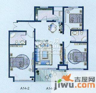 威尼斯水城三期3室2厅2卫122.8㎡户型图