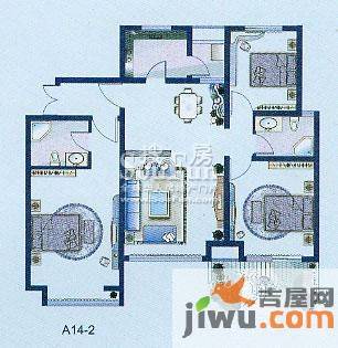 威尼斯水城三期3室2厅2卫122.8㎡户型图