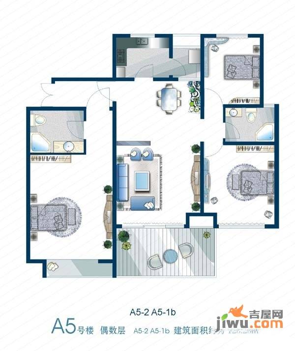 威尼斯水城三期3室2厅2卫125.3㎡户型图