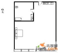 帝湖花园西王府1室0厅1卫32㎡户型图